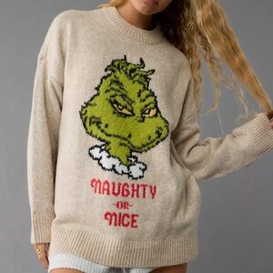 american eagle christmas grinch sweater